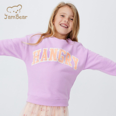 Sustainable printed kids sweatshirt organic bamboo kids crewneck sweatshirt eco friendly kids sweatshirt