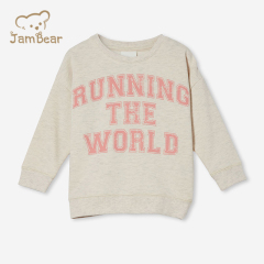 Eco friendly kids fleece sweatshirt organic bamboo printed kids sweatshirt sustainable kids crewneck sweatshirt