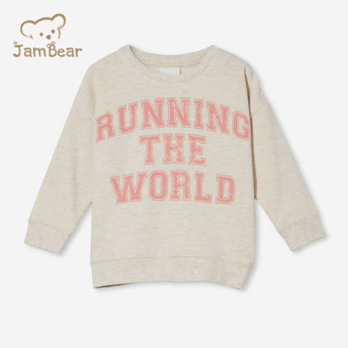 Eco friendly kids fleece sweatshirt organic bamboo printed kids sweatshirt sustainable kids crewneck sweatshirt