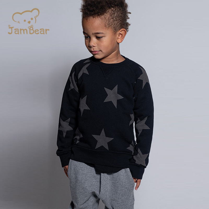 Eco friendly printed kids sweatshirt sustainable kids boys sweatshirt organic cotton children's sweatshirt french terry