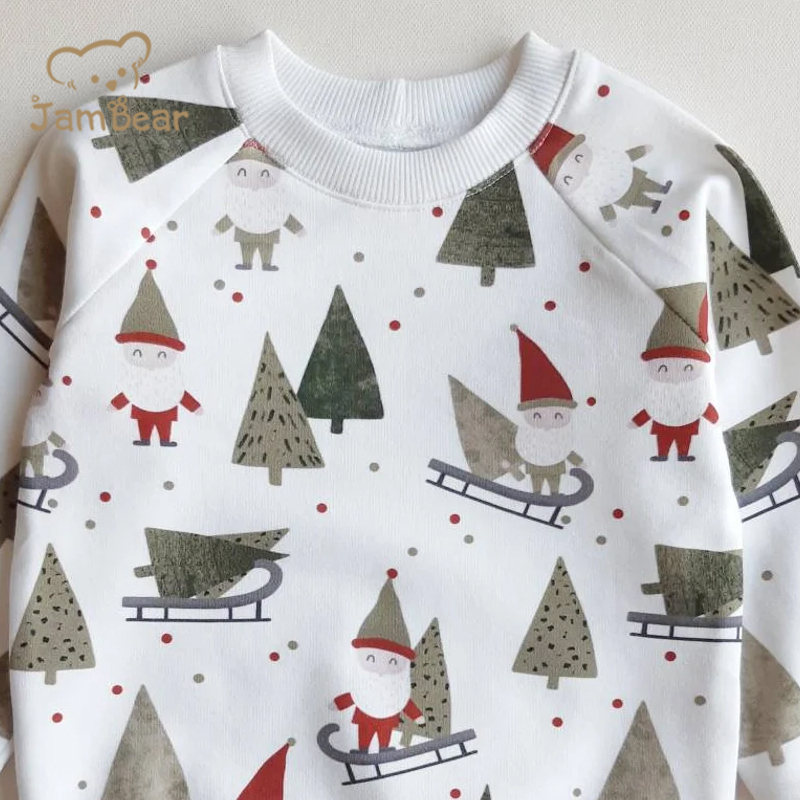 Sustainable Christmas baby sweatshirt organic cotton Christmas baby boy clothes eco friendly toddler sweatshirt