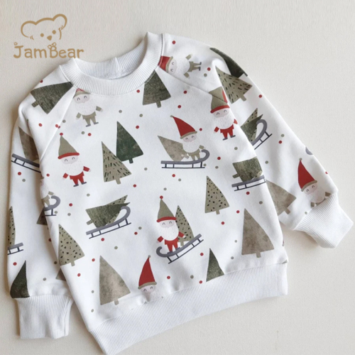 Sustainable Christmas baby sweatshirt organic cotton Christmas baby boy clothes eco friendly toddler sweatshirt