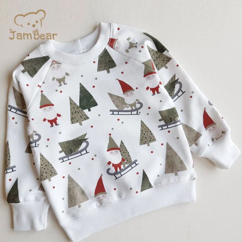 Sustainable Christmas baby sweatshirt organic cotton Christmas baby boy clothes eco friendly toddler sweatshirt