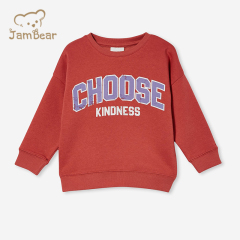 Eco friendly kids fleece sweatshirt organic bamboo printed kids sweatshirt sustainable kids crewneck sweatshirt