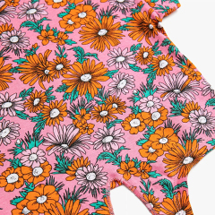 Organic cotton Kids girl shorts set kid t shirt and shorts Natural Floral print children shorts kids T-Shirt and Short