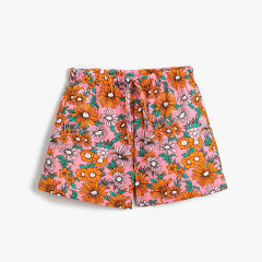 Organic cotton Kids girl shorts set kid t shirt and shorts Natural Floral print children shorts kids T-Shirt and Short