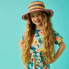 Natural Floral print children shorts kids T-Shirt and Short Short Sleeve girl shorts sets Organic cotton kid t shirt and shorts