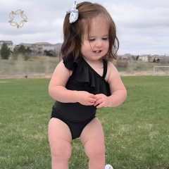 Eco friendly baby one shoulder swimsuit and tankini sustainable toddler girl swimwear baby romper swim