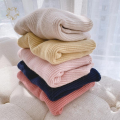 Organic cotton toddler solid color loose sweater eco friendly chunky knits sweater sustainable baby rib knit jumper