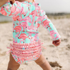 Printed Swimsuit Set two way zip long sleeve Swimwear kids boy swimwear natural children boy Swimsuits