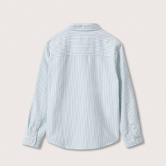 Knit long sleeve kids cotton camisas kid Chest-pocket shirt eco-friendly children shirts kid Chest-pocket tee