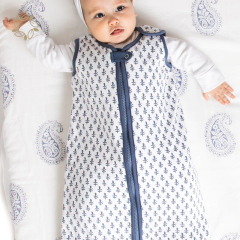 Organic cotton baby sleep bag eco friendly sleeping bag for babies printed sustainable 1.0 tog sleeping bag