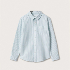 Knit long sleeve kids cotton camisas kid Chest-pocket shirt eco-friendly children shirts kid Chest-pocket tee