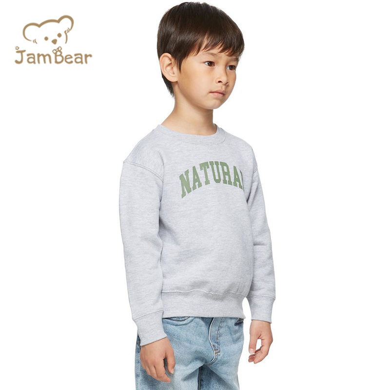 Organic cotton kids fleece sweatshirt sustainable crewneck sweatshirt kids print eco friendly kids crewneck sweatshirt