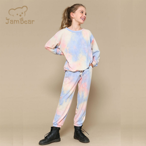 Organic Cotton kids tie dye sweatshirt and pants set sustainable sweatsuit kids eco friendly children sweatshirt set