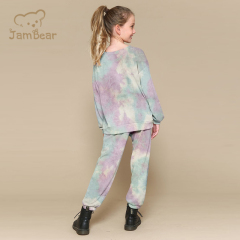 Organic Cotton kids tie dye sweatshirt and pants set sustainable sweatsuit kids eco friendly children sweatshirt set