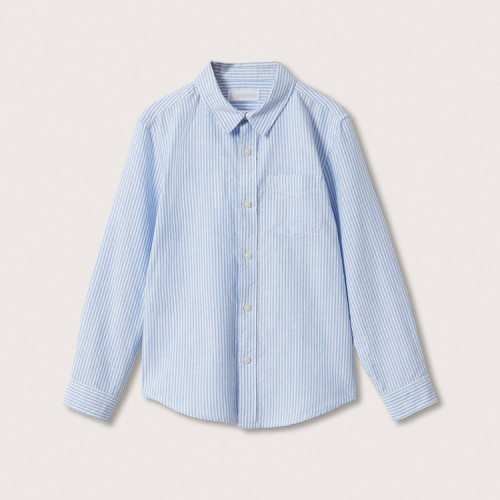 Knit long sleeve kids cotton camisas kid Chest-pocket shirt eco-friendly children shirts kid Chest-pocket tee