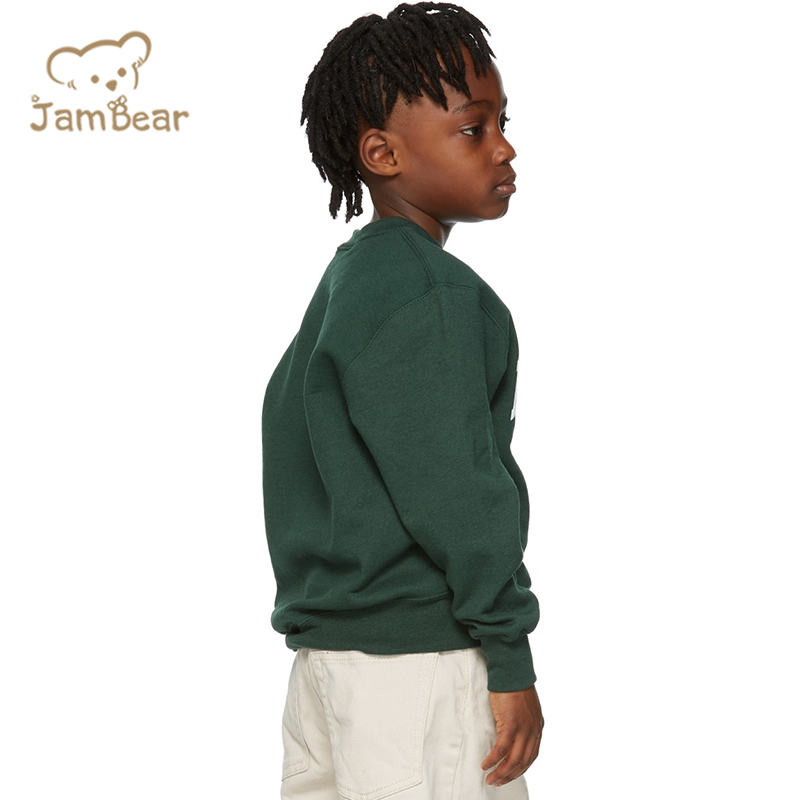 Organic cotton kids fleece sweatshirt sustainable crewneck sweatshirt kids print eco friendly kids crewneck sweatshirt