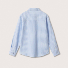 Knit long sleeve kids cotton camisas kid Chest-pocket shirt eco-friendly children shirts kid Chest-pocket tee
