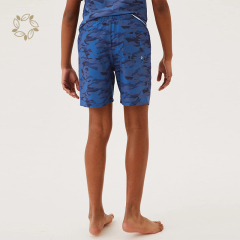 Sustainable child swimwear set nylon eco friendly swim top and shorts set kids camouflage Swim Shorts set