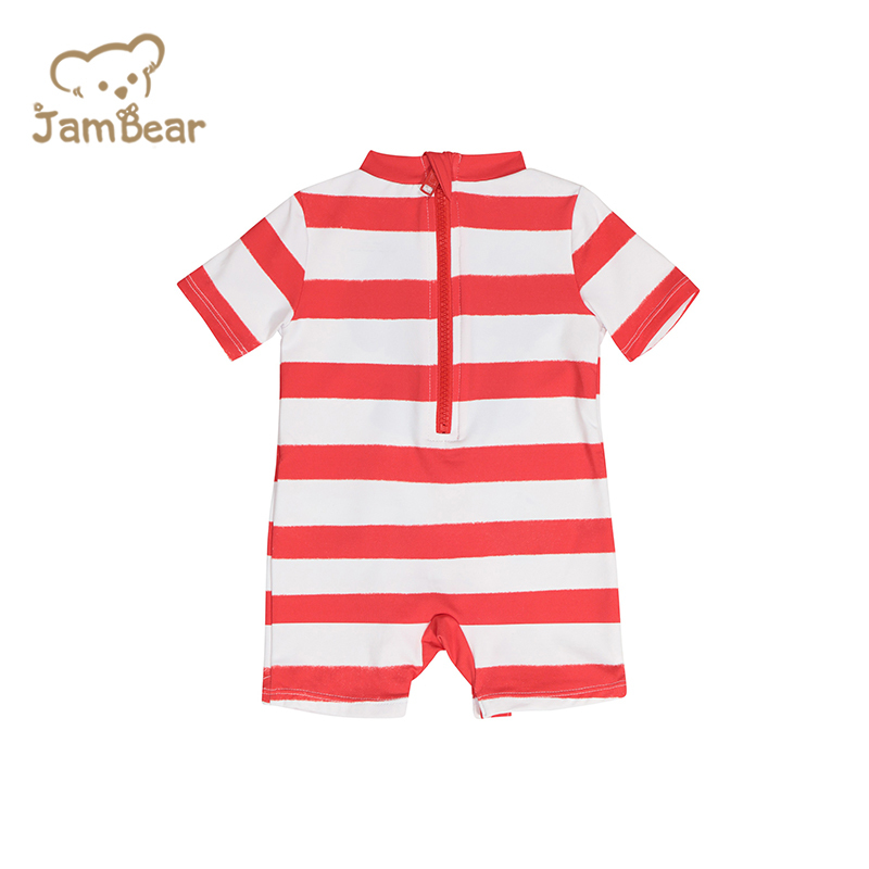 Sustainable kids printed swimsuit eco friendly custom kids swimsuit short sleeve swimsuits children boys' swimwear