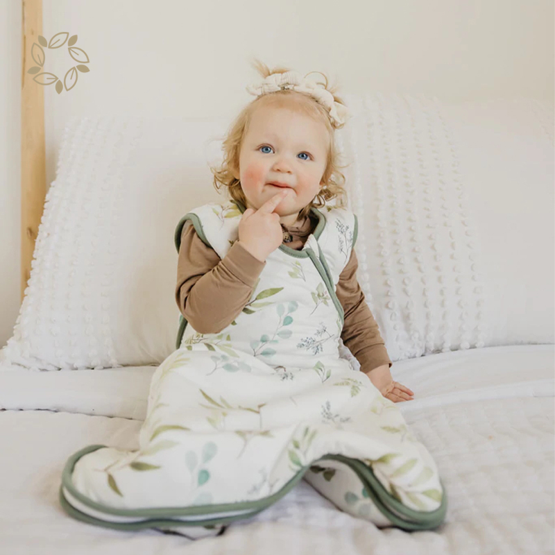Organic cotton fill baby sleep bags eco friendly three layers baby sleeping sack sustainable 1.7tog baby sleep bag