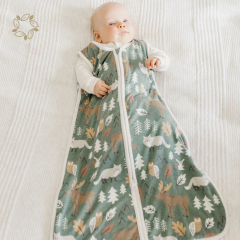 Organic cotton fill baby sleep bags eco friendly three layers baby sleeping sack sustainable 1.7tog baby sleep bag