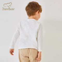 Organic Cotton Baby Henley Shirt Sustainable white toddler tees Solid Color Toddler Boys Button Half Placket Tee