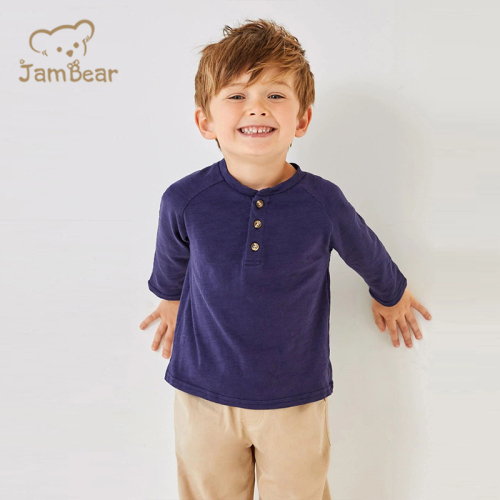 Organic Bamboo Baby henley Shirt Eco-friendly Toddler tshirt Bamboo Toddler Henley Shirt Sustainable Plain Tshirts For Boys