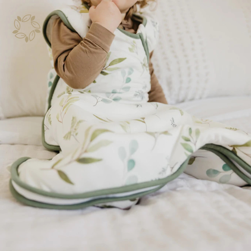 Organic cotton fill baby sleep bags eco friendly three layers baby sleeping sack sustainable 1.7tog baby sleep bag