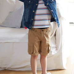 Children short trousers kids cargo shorts Organic Cotton short trousers Summer Toddlers Outside Shorts