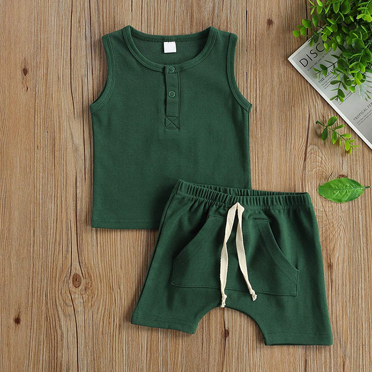 Baby shorts set Organic Cotton t shirt and shorts Summer Outfit setsSleeveless Tank Top T-Shirt and Shorts
