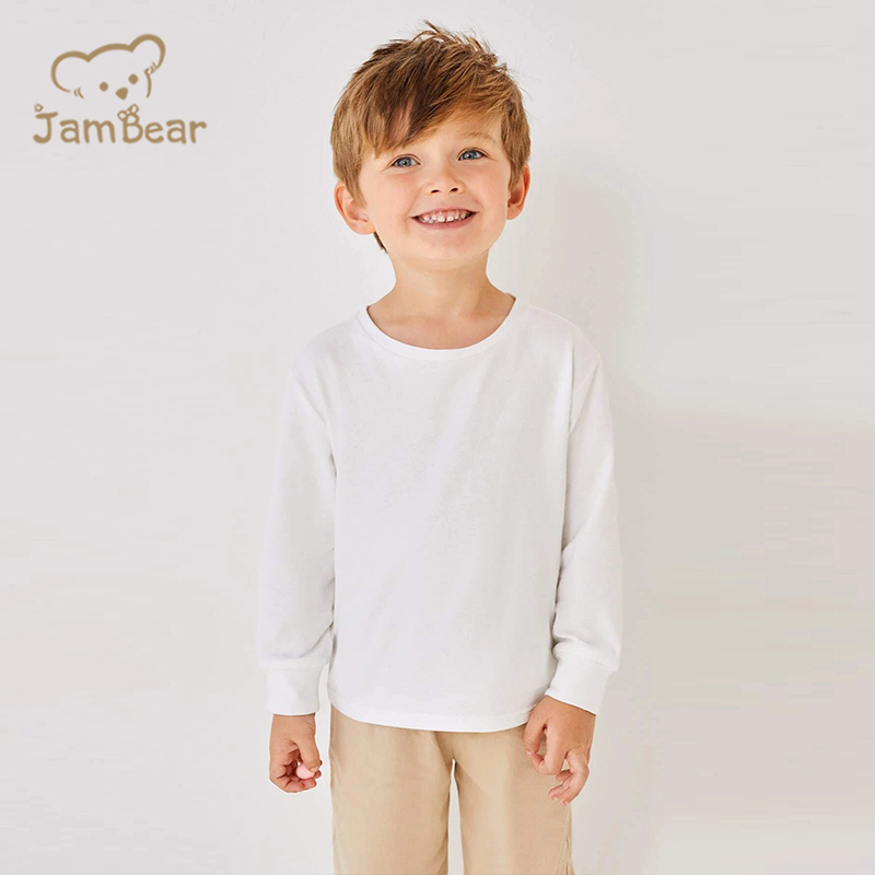 Sustainable Baby tshirt Eco-friendly Toddler T-shirt Solid Organic Cotton Toddler Boys Tee long sleeve t shirts
