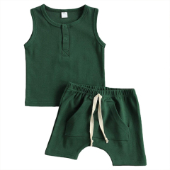 Baby shorts set Organic Cotton t shirt and shorts Summer Outfit setsSleeveless Tank Top T-Shirt and Shorts