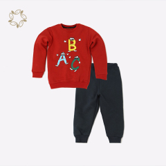 100% Organic cotton baby crewneck and joggers sustainable baby jogger set fleece eco friendly baby sweatsuit