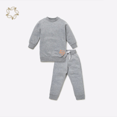 Organic bamboo toddler sweatshirt set printed eco friendly toddler joggers sets sustainable baby sweatshirt set
