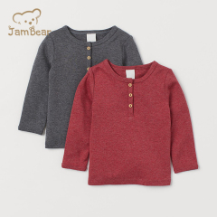 Organic Toddler Henley Rib Knit Tee Sustainable Organic Cotton Henley T Shirt Baby Eco Friendly Boys Tshirt