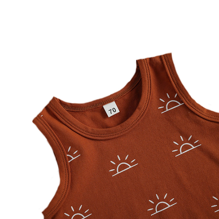 Infant Summer Shorts Set Sleeveless ribbed tank tops set kids shorts set 100% Organic Cotton rib t shirt and shorts