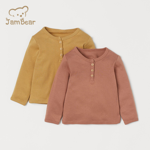 Cotton Boys Henley Tshirt Organic Eco-friendly Baby T Shirt Sustainable Toddler Henley Rib Knit Tee organic cotton tees for kids