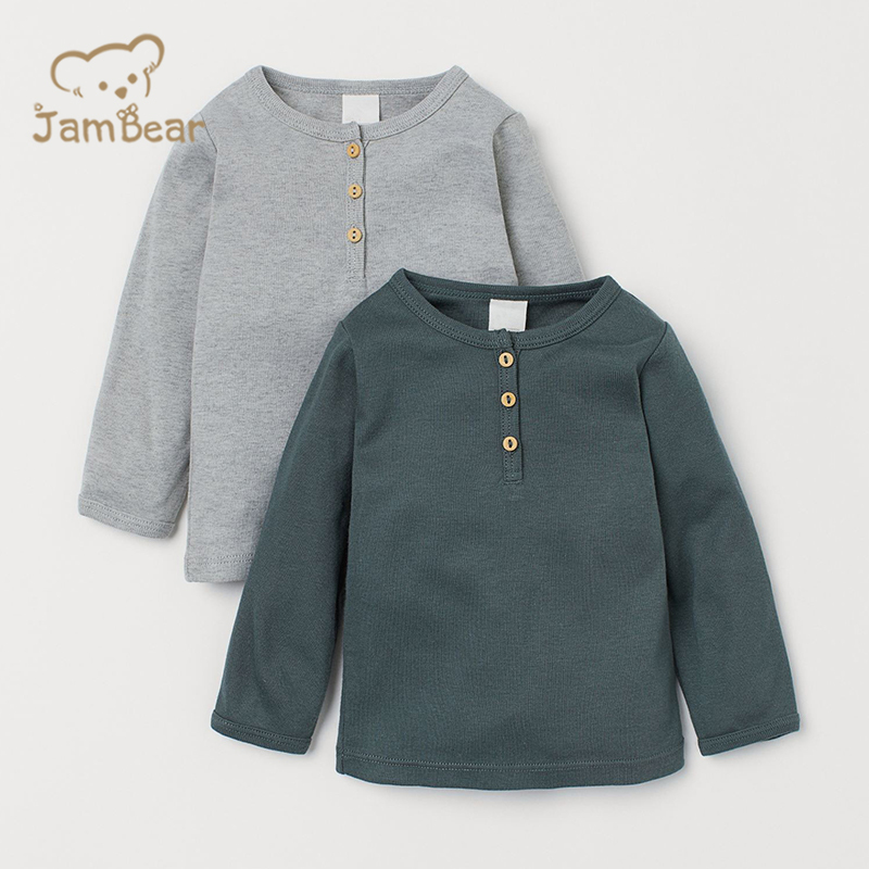 Organic Toddler Henley Rib Knit Tee Sustainable Organic Cotton Henley T Shirt Baby Eco Friendly Boys Tshirt