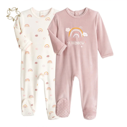 Organic cotton velour onesie for baby sustainable velour baby romper eco friendly velour baby clothes