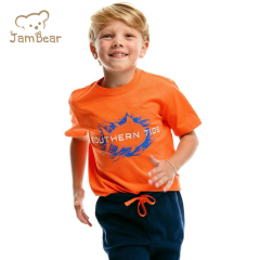 Organic cotton kids t shirts sustainable boy t shirts eco friendly short sleeve children tee print