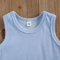 Summer Toddler Shorts Set Organic Cotton ribbed Tank Tops and Shorts eco-friendly Sleeveless ribbed t shirt and Shorts