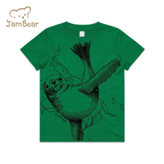 Print kids tee shirt organic cotton boys tshirts sustainable t shirt kids eco friendly