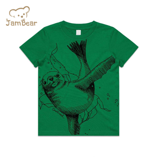Print kids tee shirt organic cotton boys tshirts sustainable t shirt kids eco friendly
