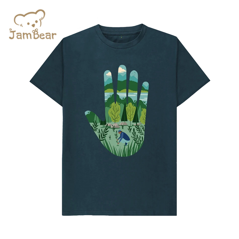 Eco friendly Children Tshirt organic cotton kids tee shirt print sustainable t shirt kids short sleeve