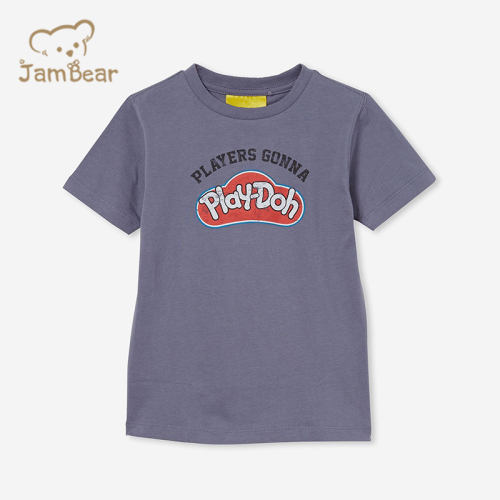 Organic cotton kids t shirt sustainable children tshirt print eco friendly kids tee shirt short sleeve