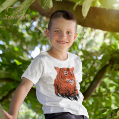 Eco friendly Children Tshirt organic cotton kids tee shirt print sustainable t shirt kids short sleeve
