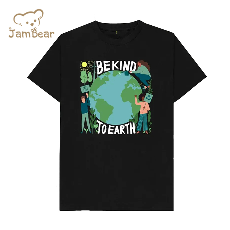 Eco friendly Children Tshirt organic cotton kids tee shirt print sustainable t shirt kids short sleeve