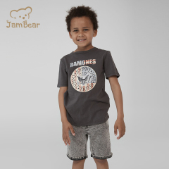 Organic cotton kids t shirt sustainable children tshirt print eco friendly kids tee shirt short sleeve